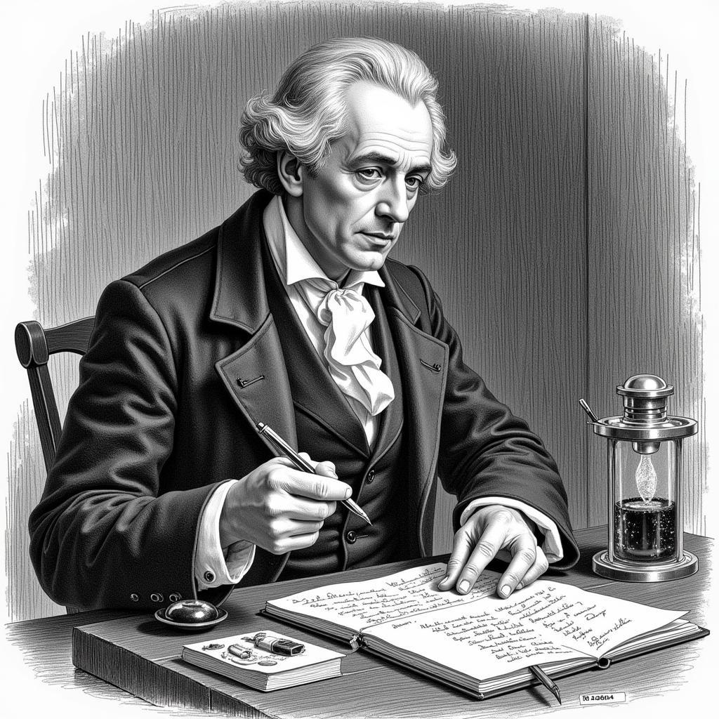 Antoine Lavoisier thực hiện thí nghiệm chứng minh định luật bảo toàn khối lượng