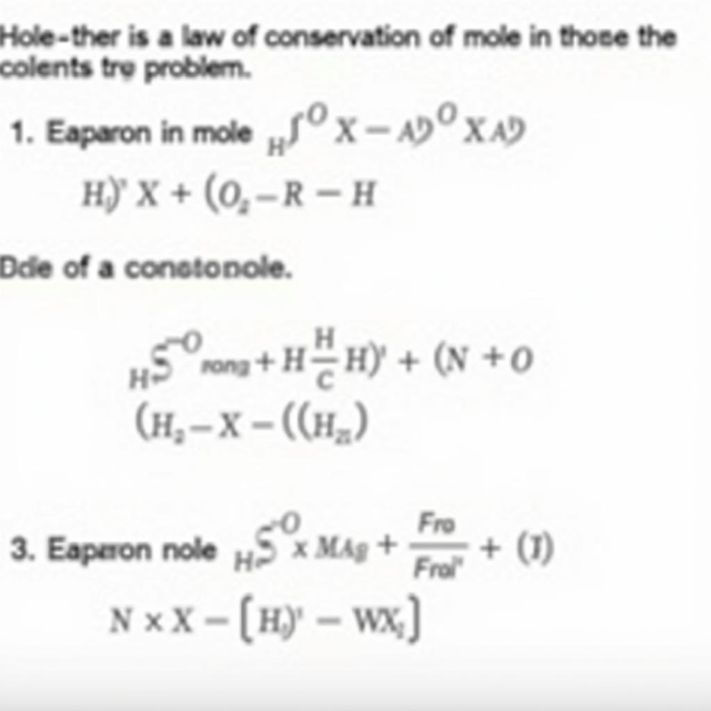 Applying the law of conservation of mole in problem-solving