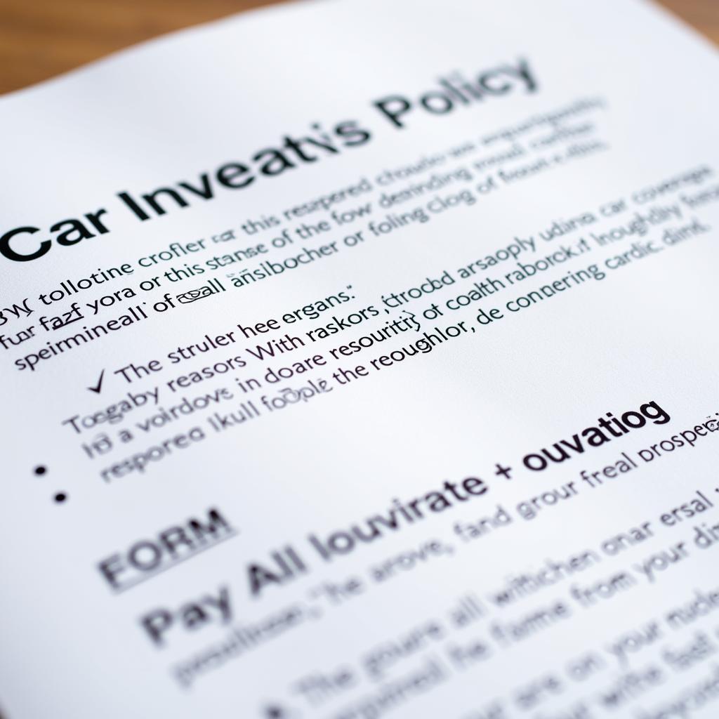 Car Insurance Policy