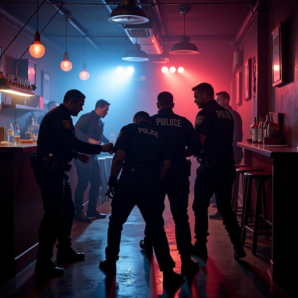 Police raid a karaoke bar