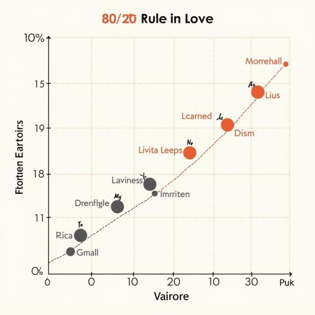 Biểu đồ minh họa quy luật Pareto trong tình yêu