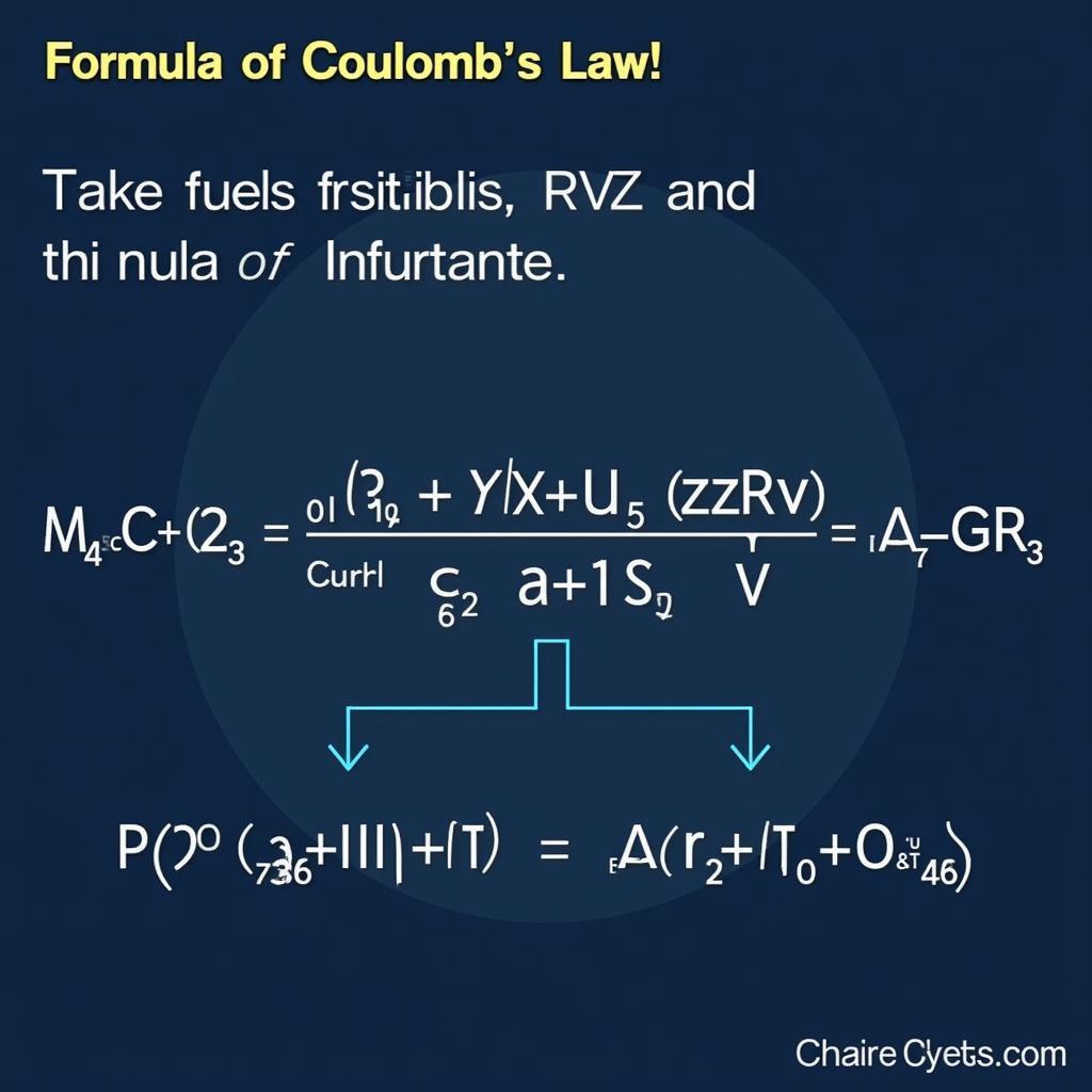 Công thức biểu diễn định luật Coulomb