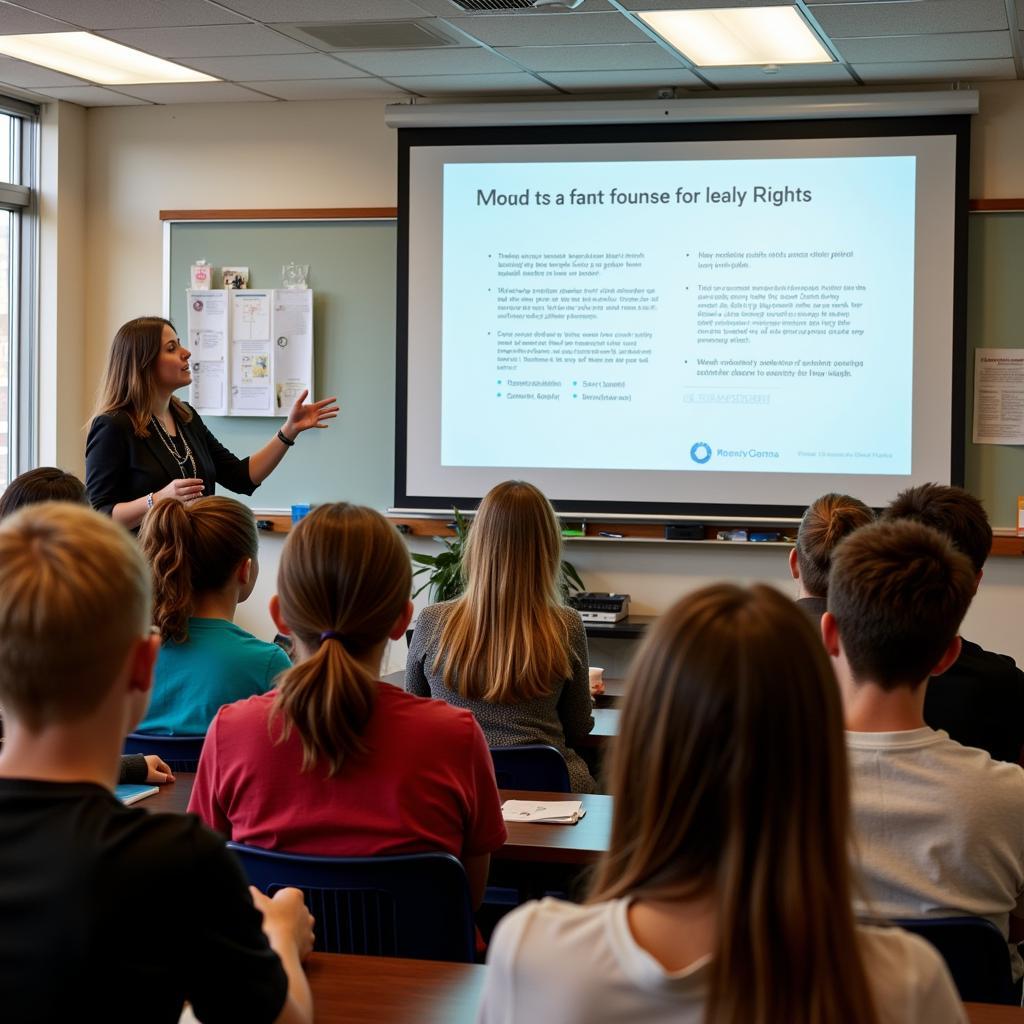 Youth participating in a legal awareness workshop