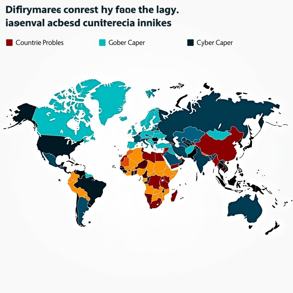 Global map highlighting countries with cybersecurity laws