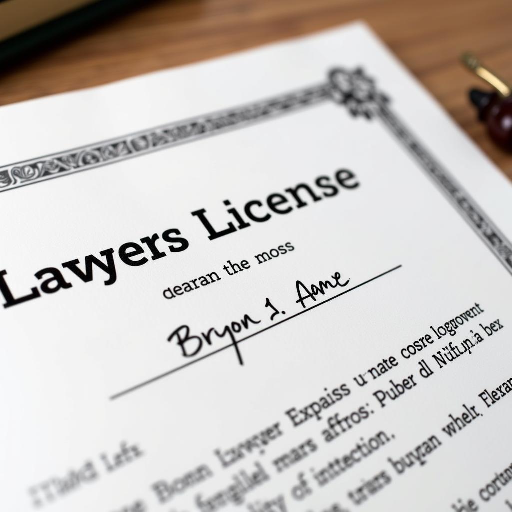 lawyer's license certificate