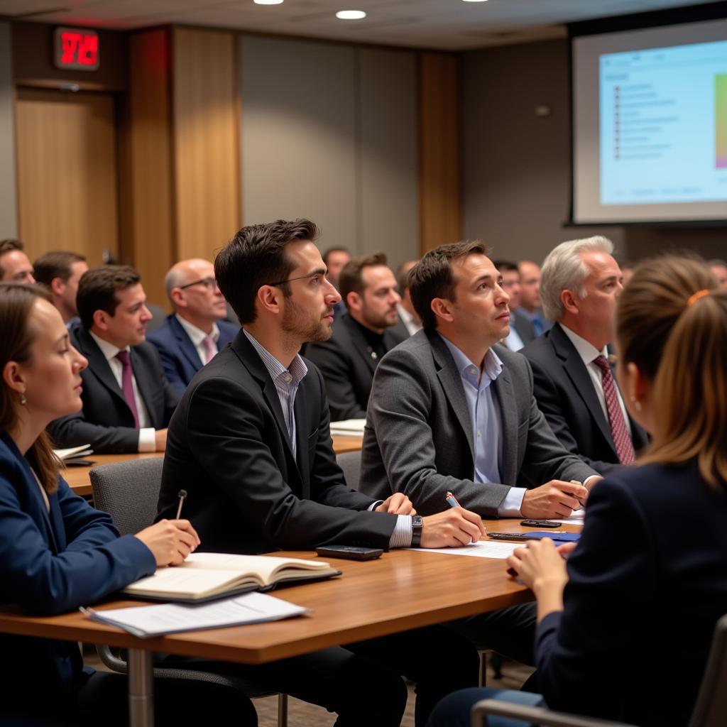 Citizens participating in a legal seminar