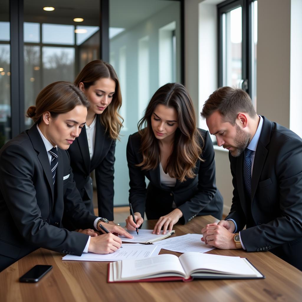 Lawyers working together in a law firm