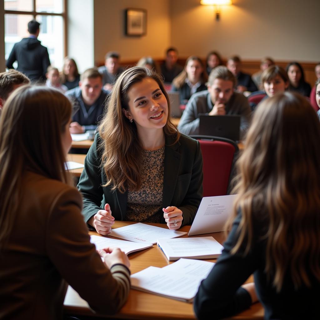 Students participating in a legal knowledge contest