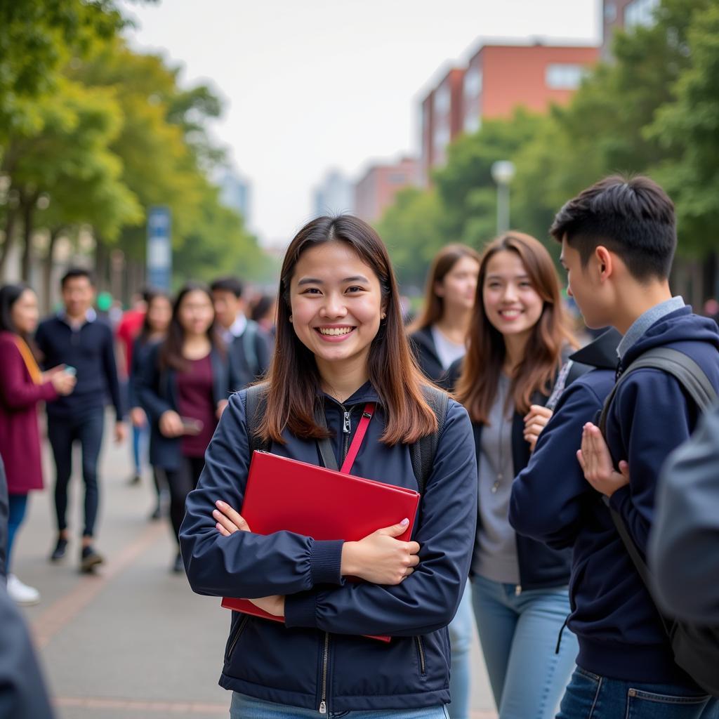 Students participating in extracurricular activities at Hanoi Law University