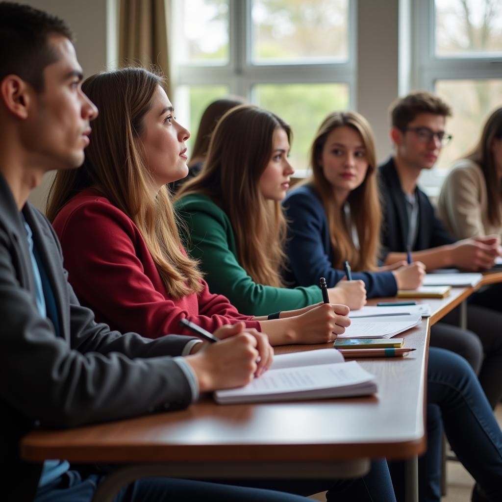 Students learning about law