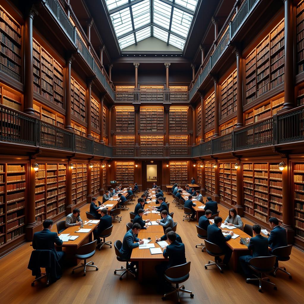 Law Library with Students Studying