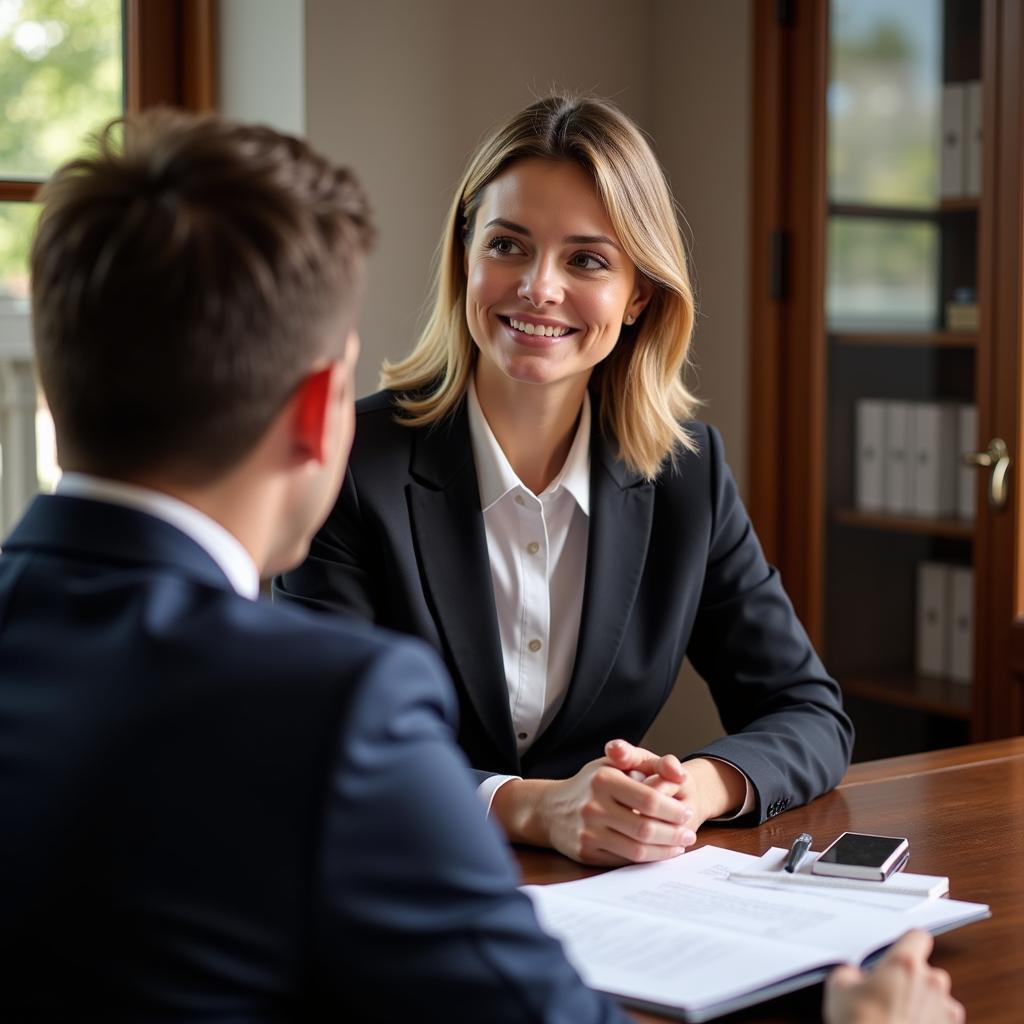 Lawyer advising client