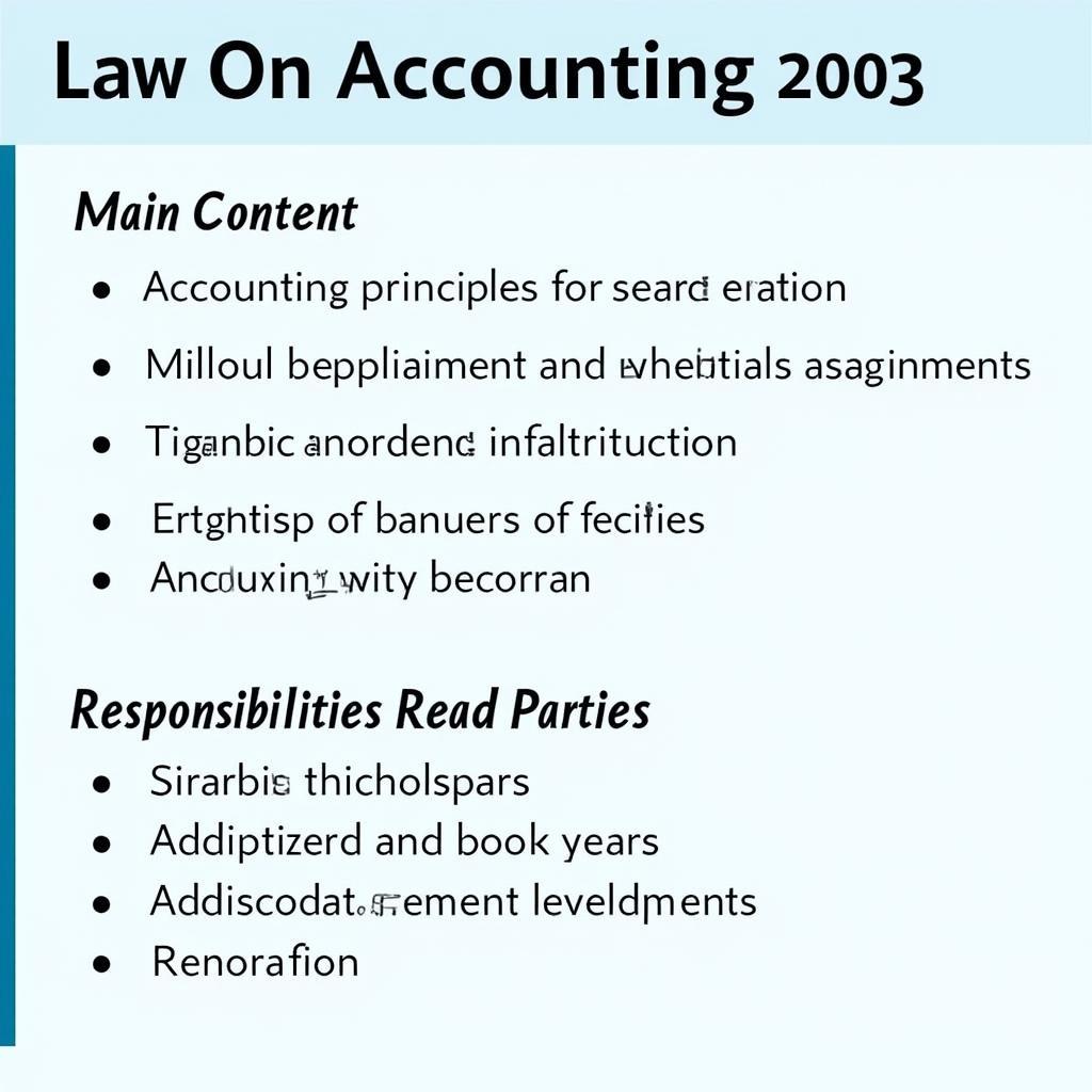 Main content of Law on Accounting 2003