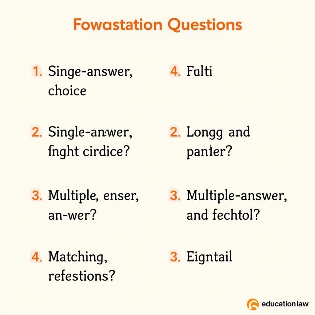 Different types of multiple-choice questions