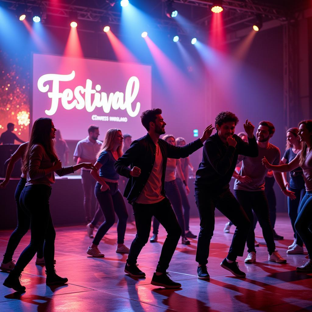 Students performing at a festival