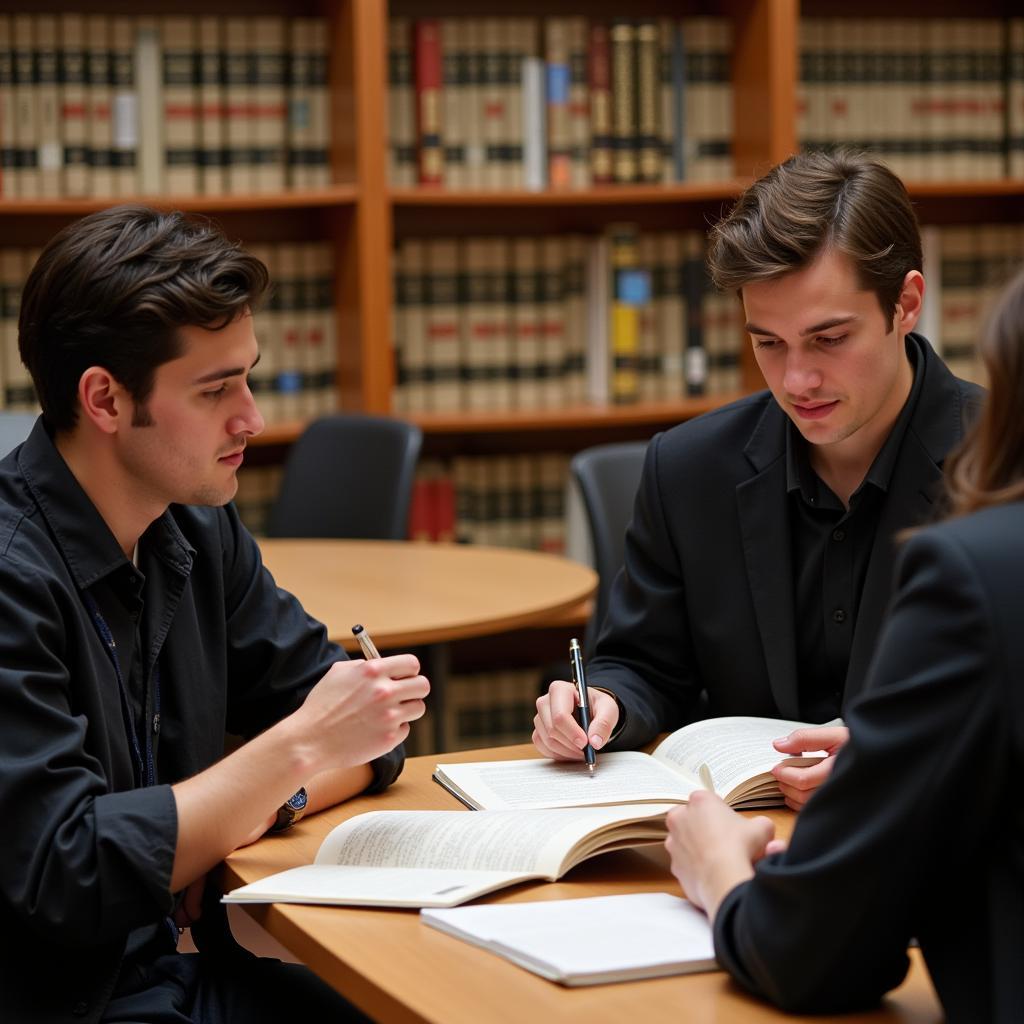 Law students studying