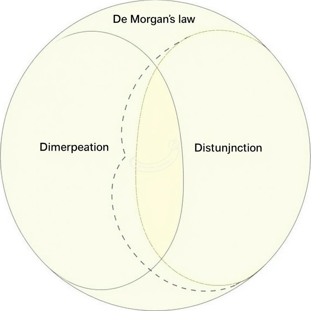 Sơ đồ Venn minh họa định luật De Morgan