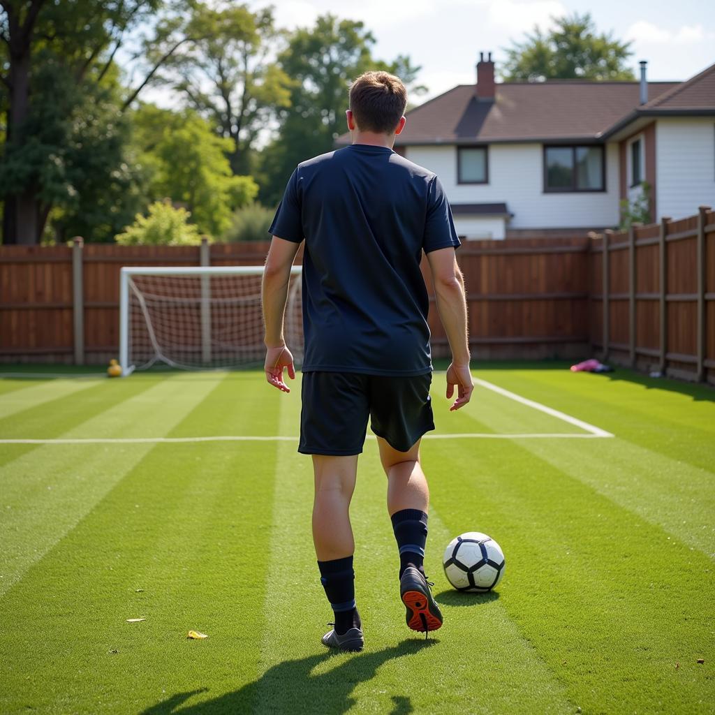 Practicing soccer at home