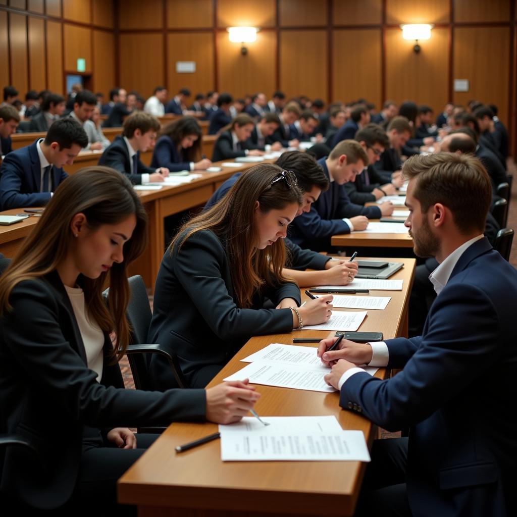 Lawyers taking the bar exam