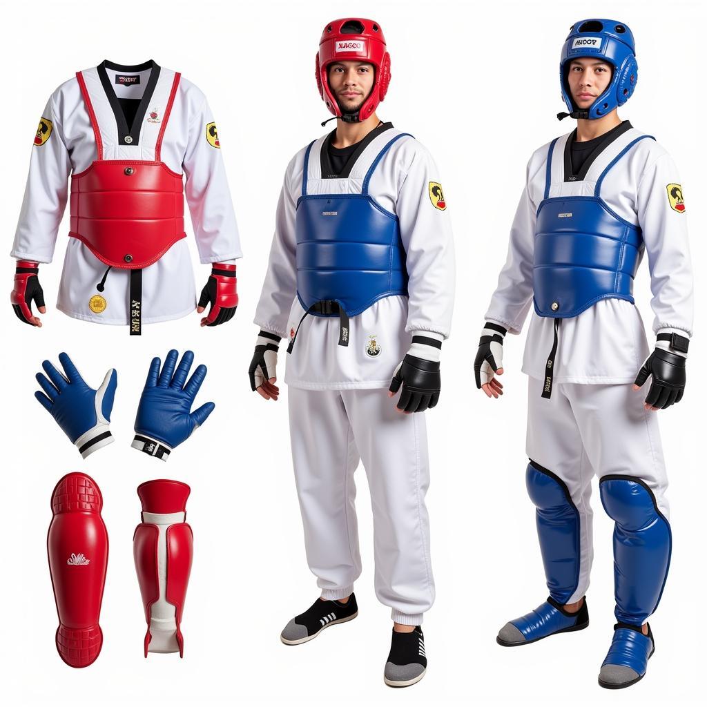 Trang phục và dụng cụ bảo hộ trong Taekwondo