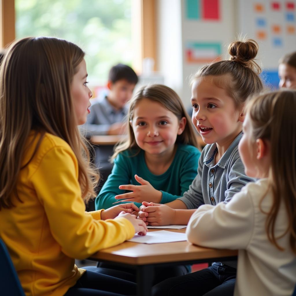 Children participating in discussions