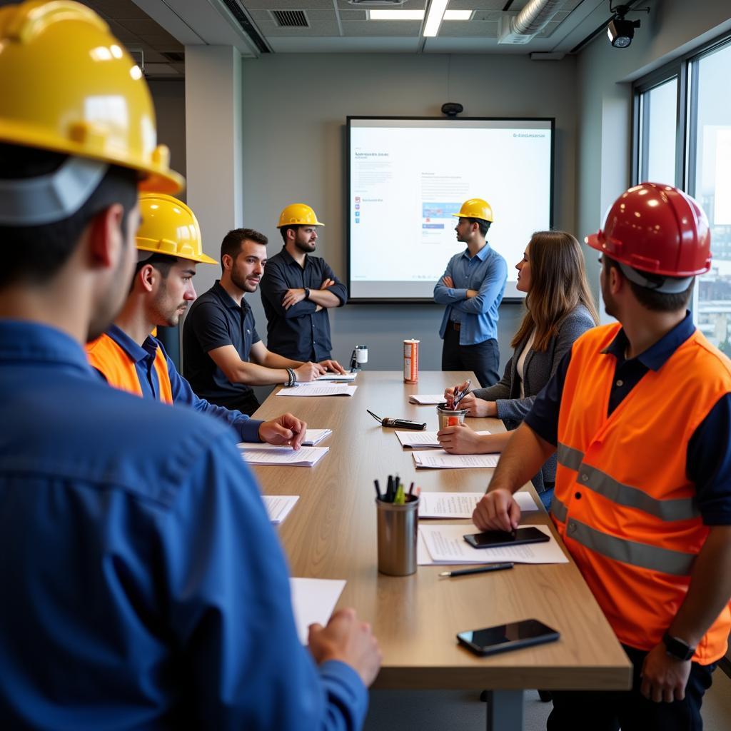 Workplace safety training session