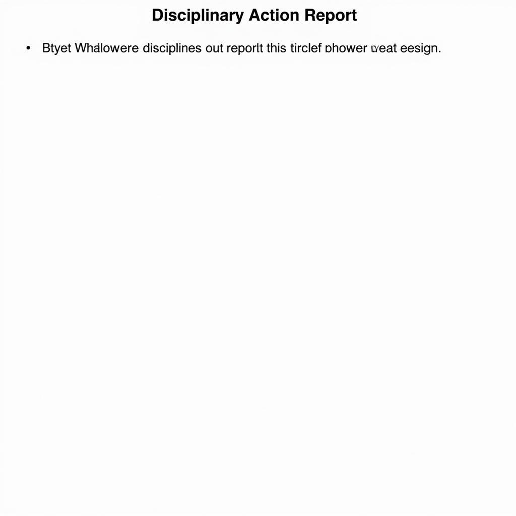 Disciplinary action report template in English