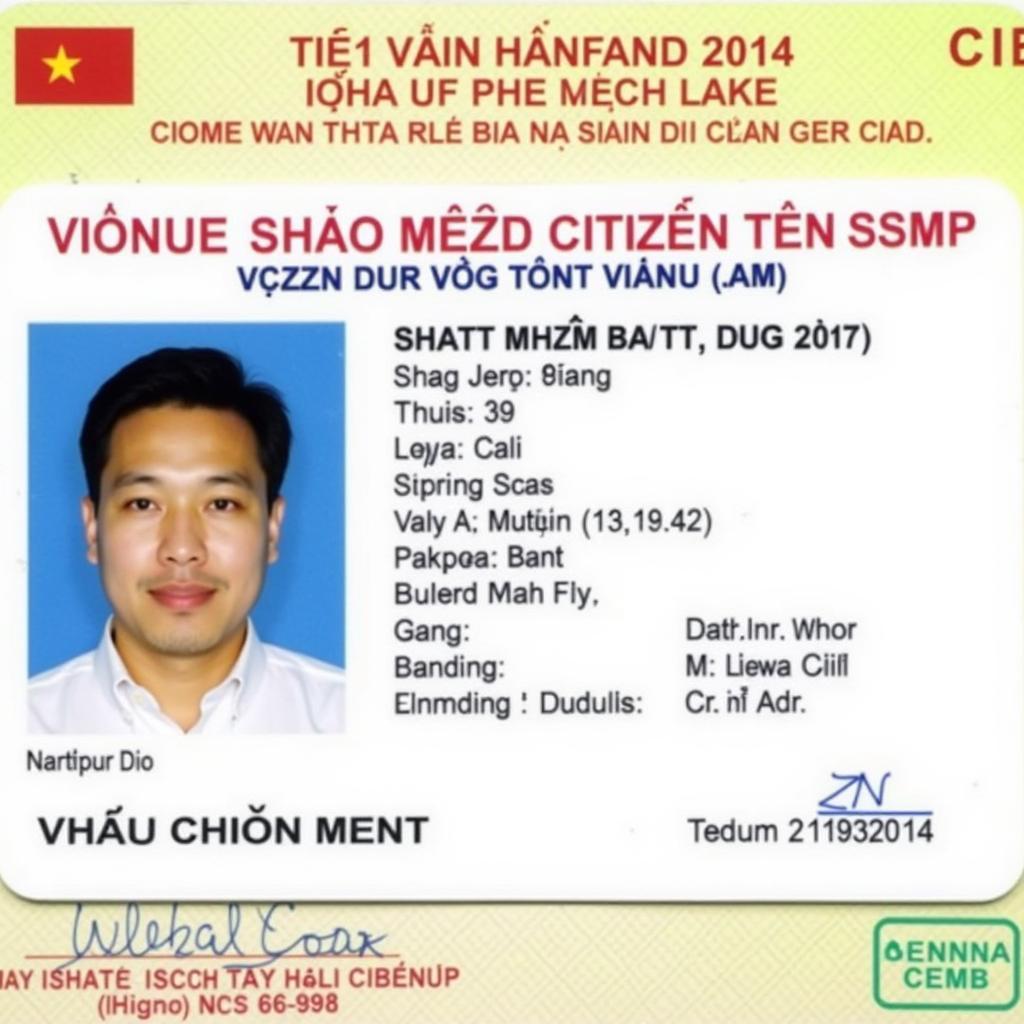 Hình ảnh Căn Cước Công Dân mẫu 2014