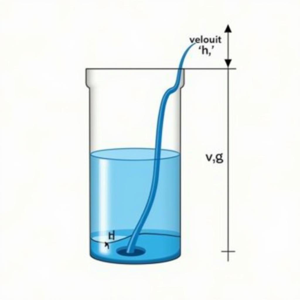 Minh họa nguyên lý bảo toàn năng lượng trong chứng minh định luật Torixenli