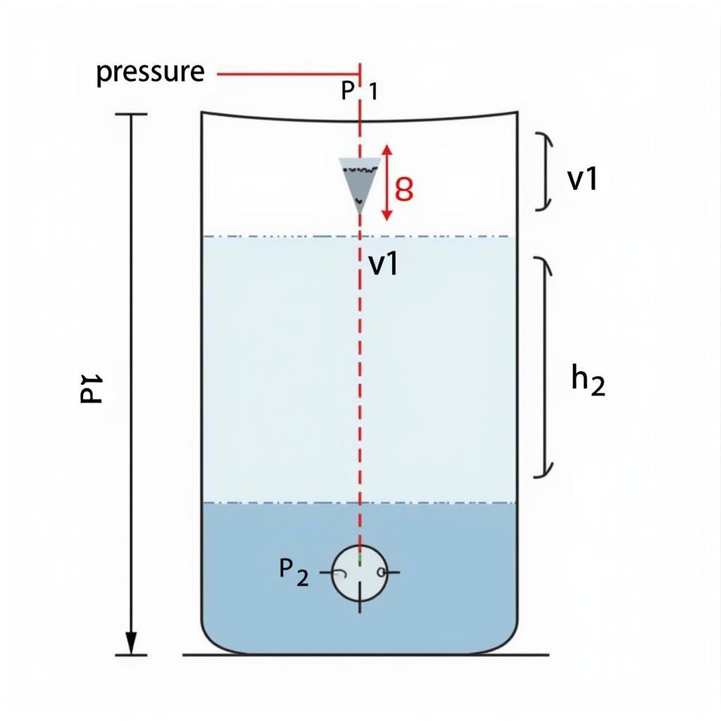 Minh họa phương trình Bernoulli trong chứng minh định luật Torixenli