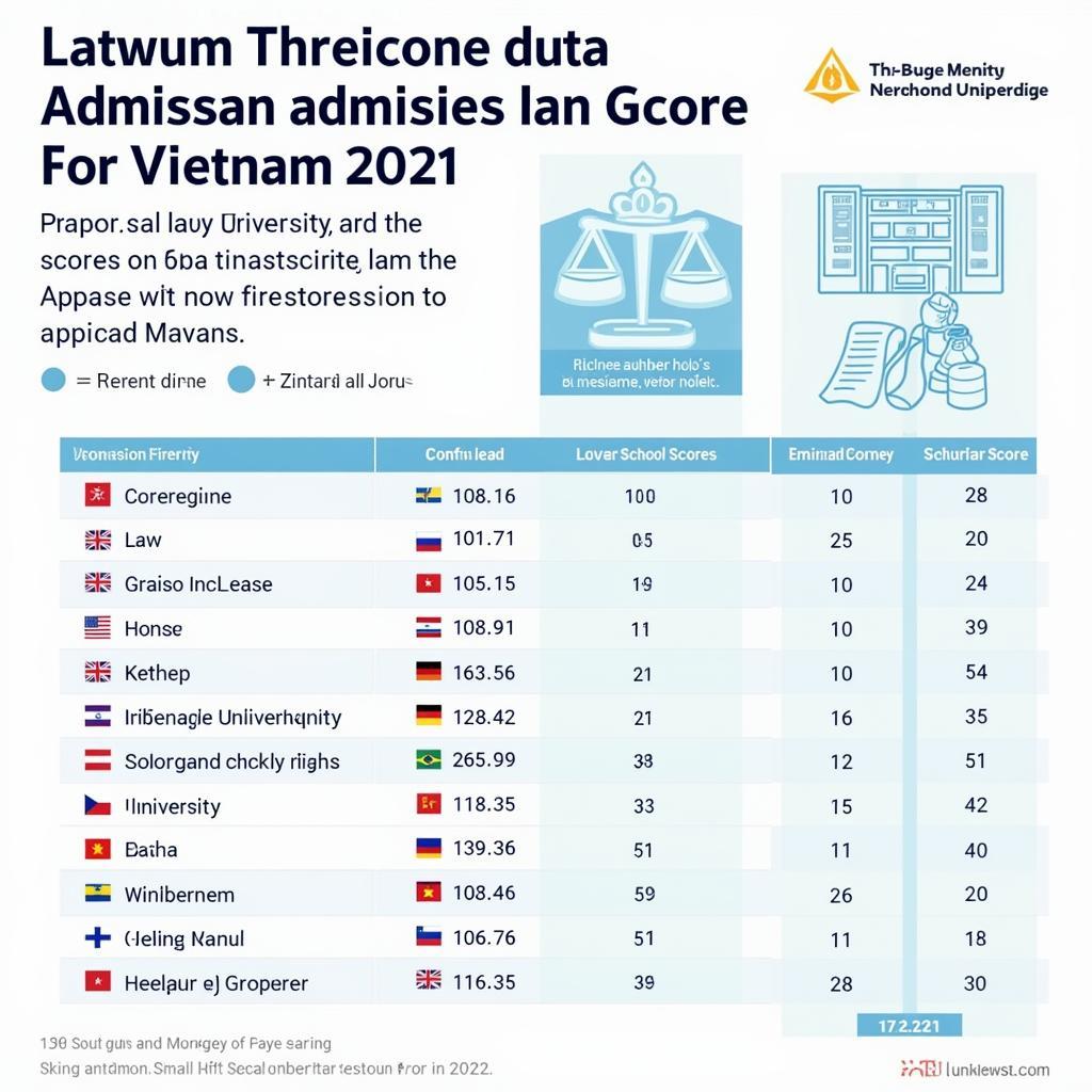 Infographic điểm chuẩn đại học luật 2021