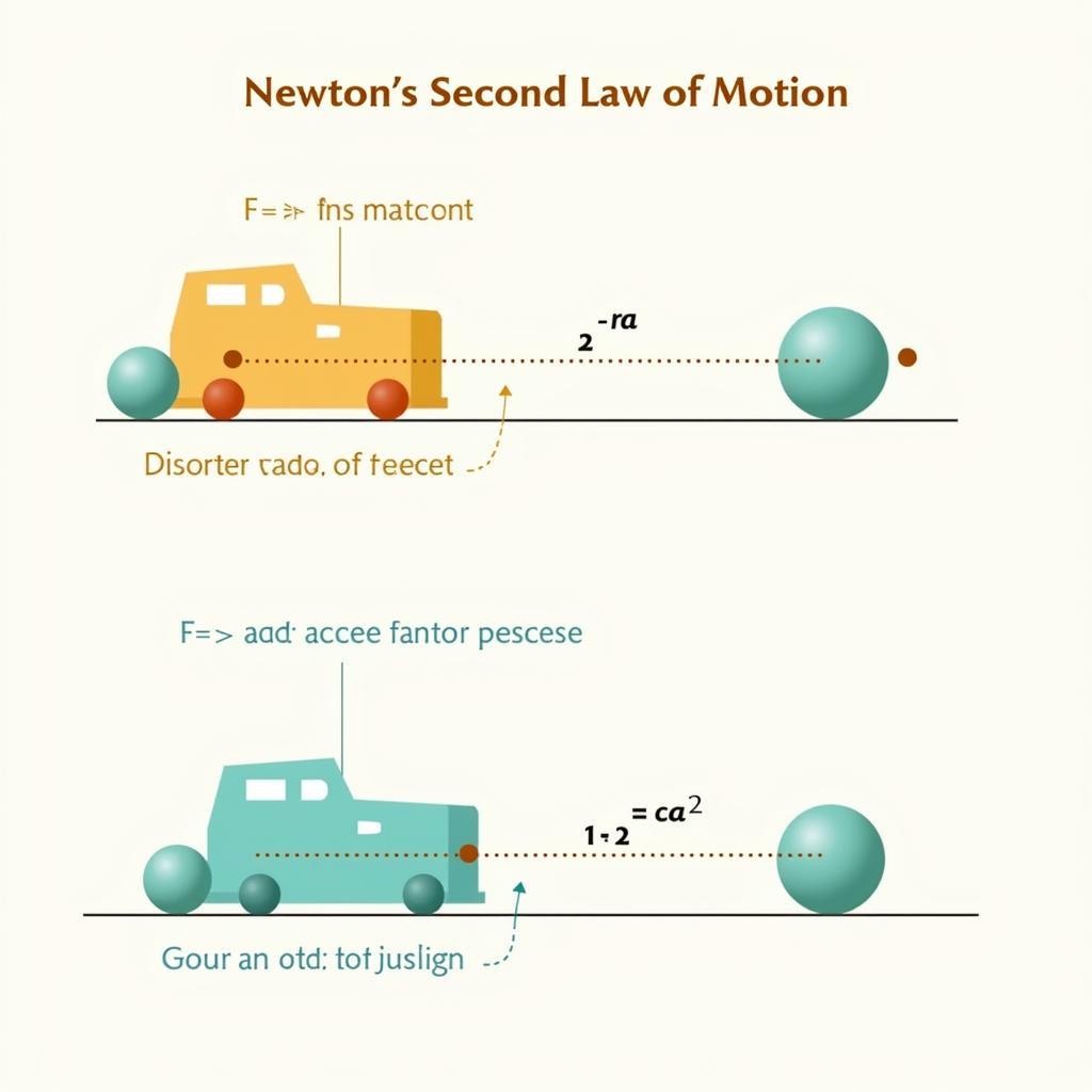 Minh họa Định luật 2 Newton: Lực, Khối lượng và Gia tốc