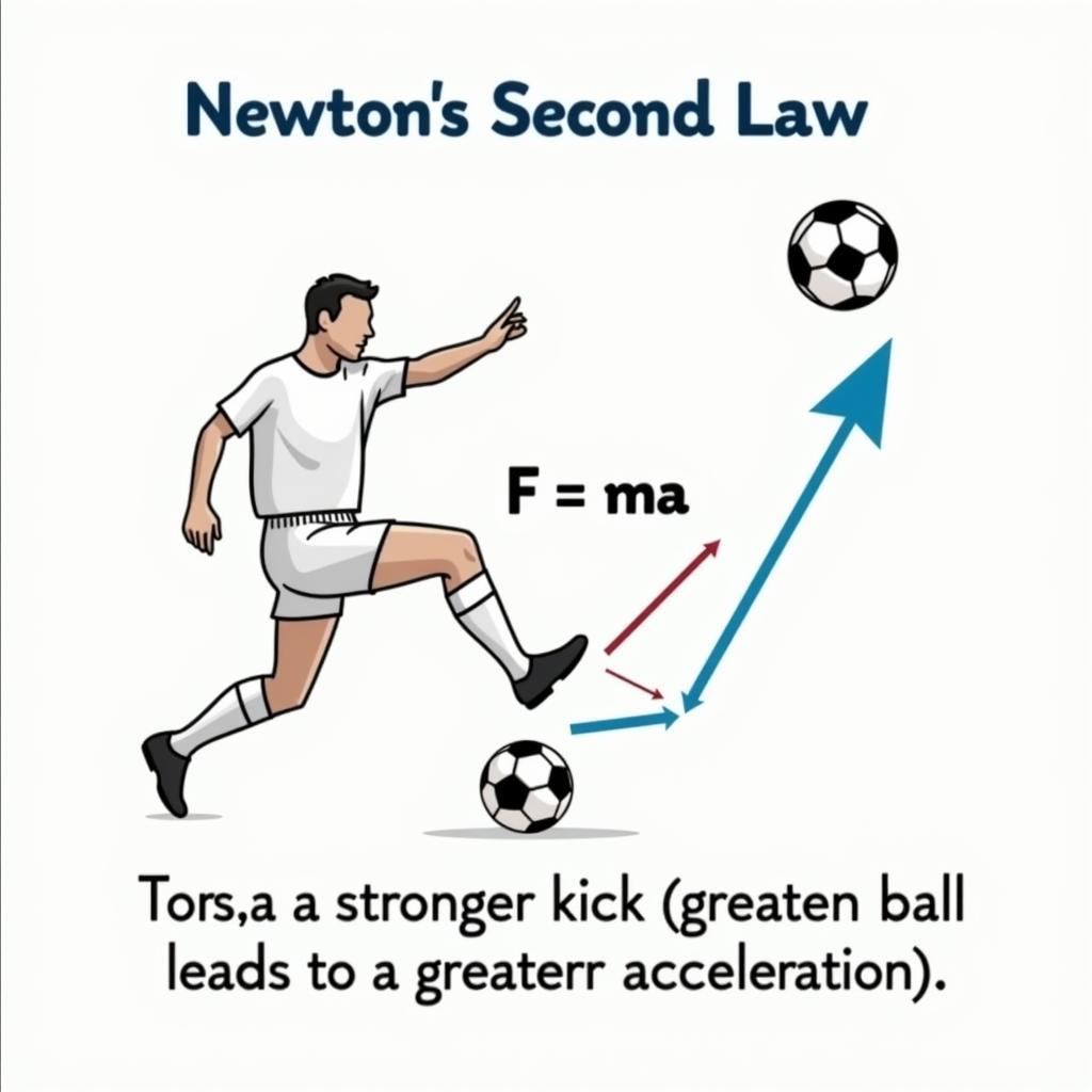 Định luật 2 Newton: Lực và gia tốc trong bóng đá