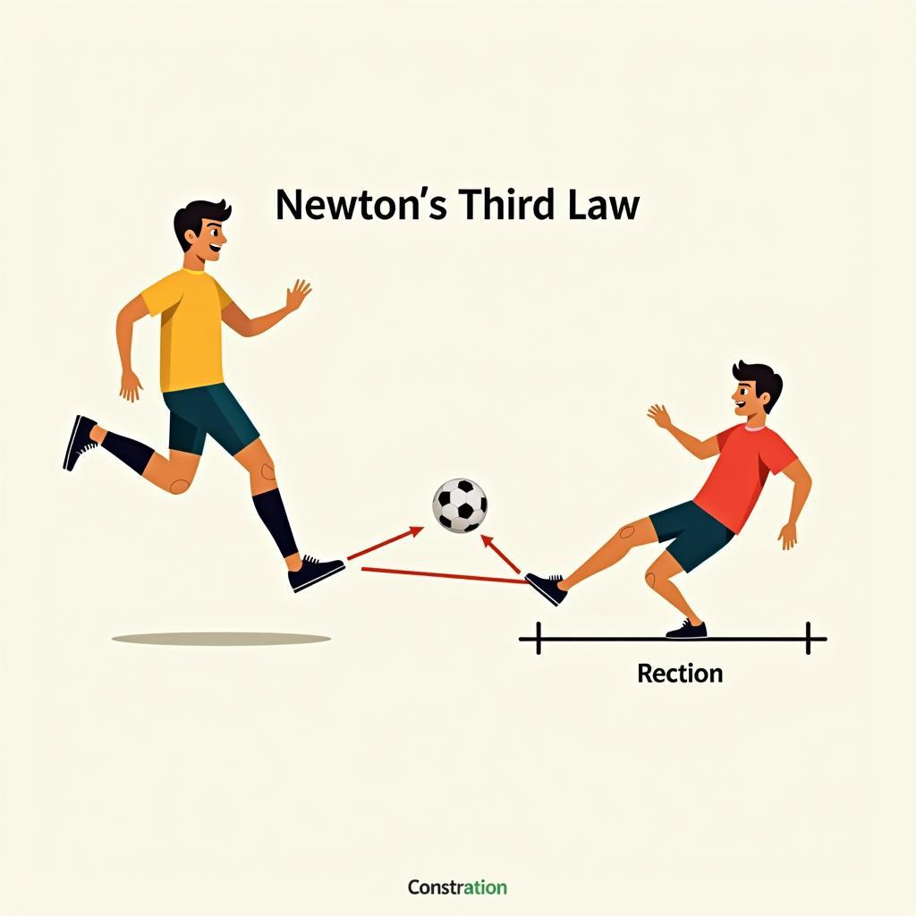 Ví dụ về định luật 3 Newton: Cú đá bóng