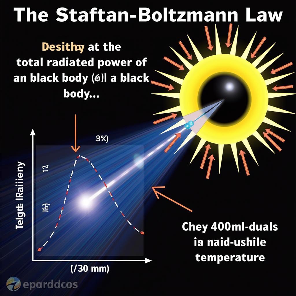 Định luật Stefan Boltzmann mô tả năng lượng bức xạ của vật đen tuyệt đối