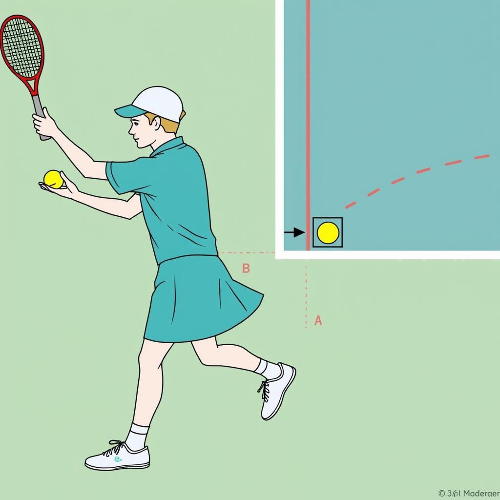 Hình luật tennis giao bóng