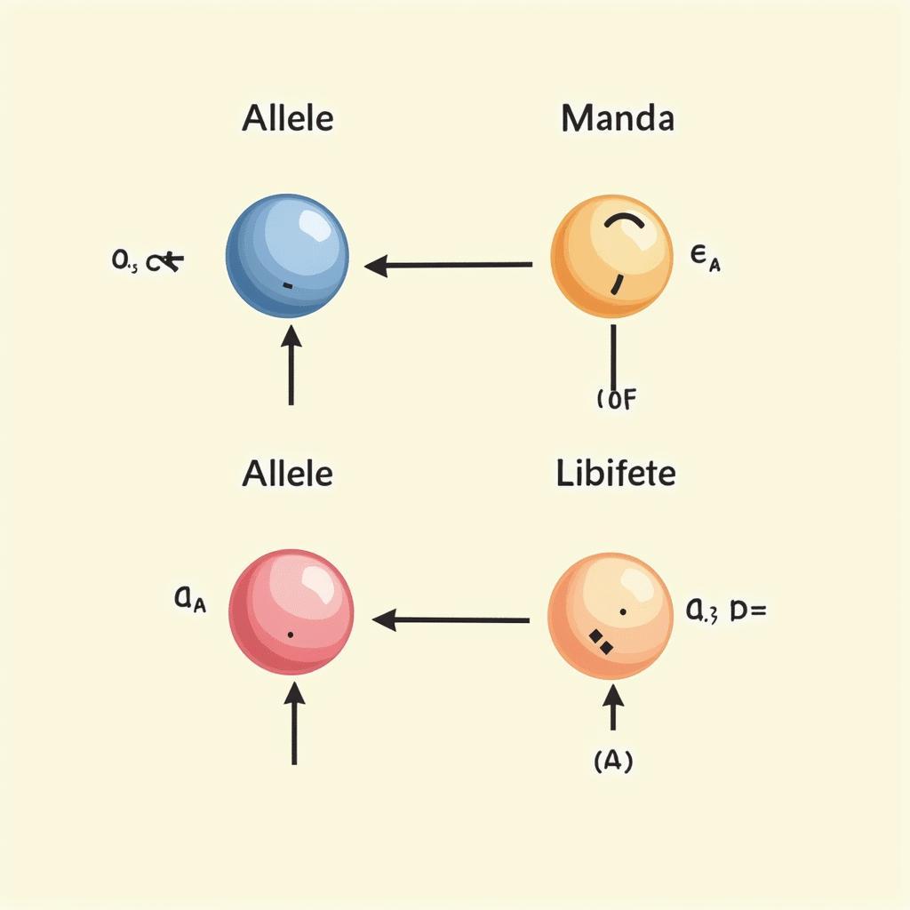 Minh họa quy luật phân li Mendel