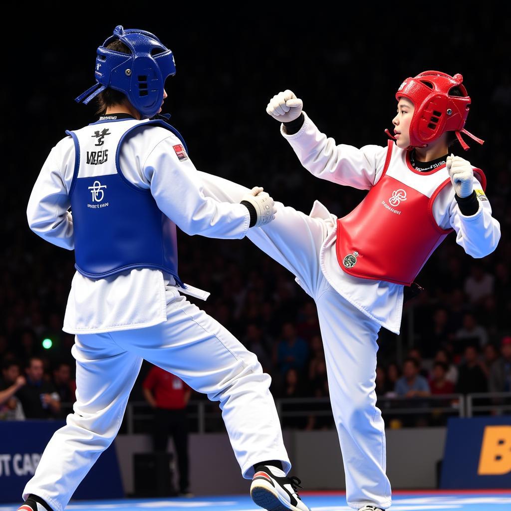 Vận động viên Taekwondo thi đấu