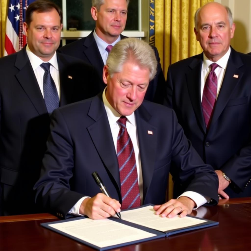 Bill Clinton ký văn bản pháp lý