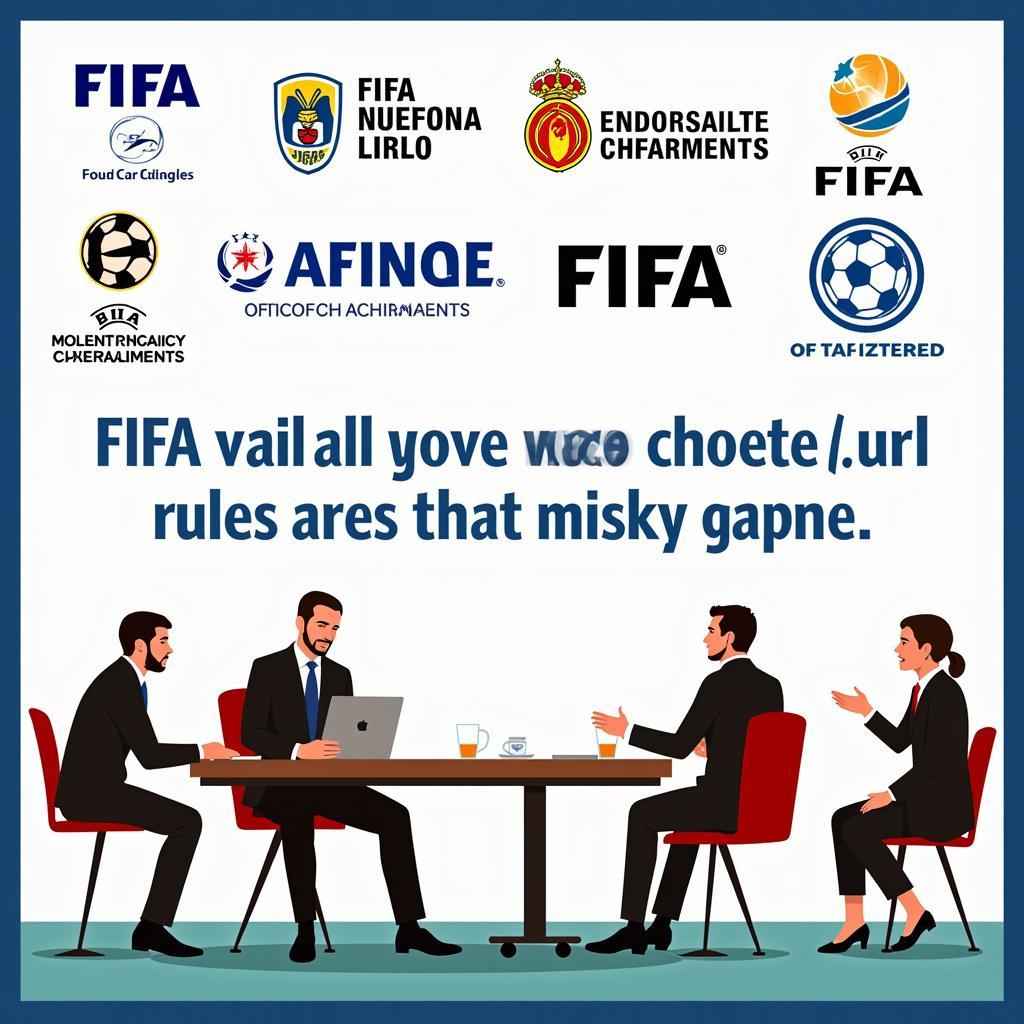 Cơ quan ban hành luật bóng đá: Hình ảnh đại diện cho FIFA và các liên đoàn bóng đá quốc gia, thể hiện vai trò của họ trong việc xây dựng và áp dụng luật chơi.