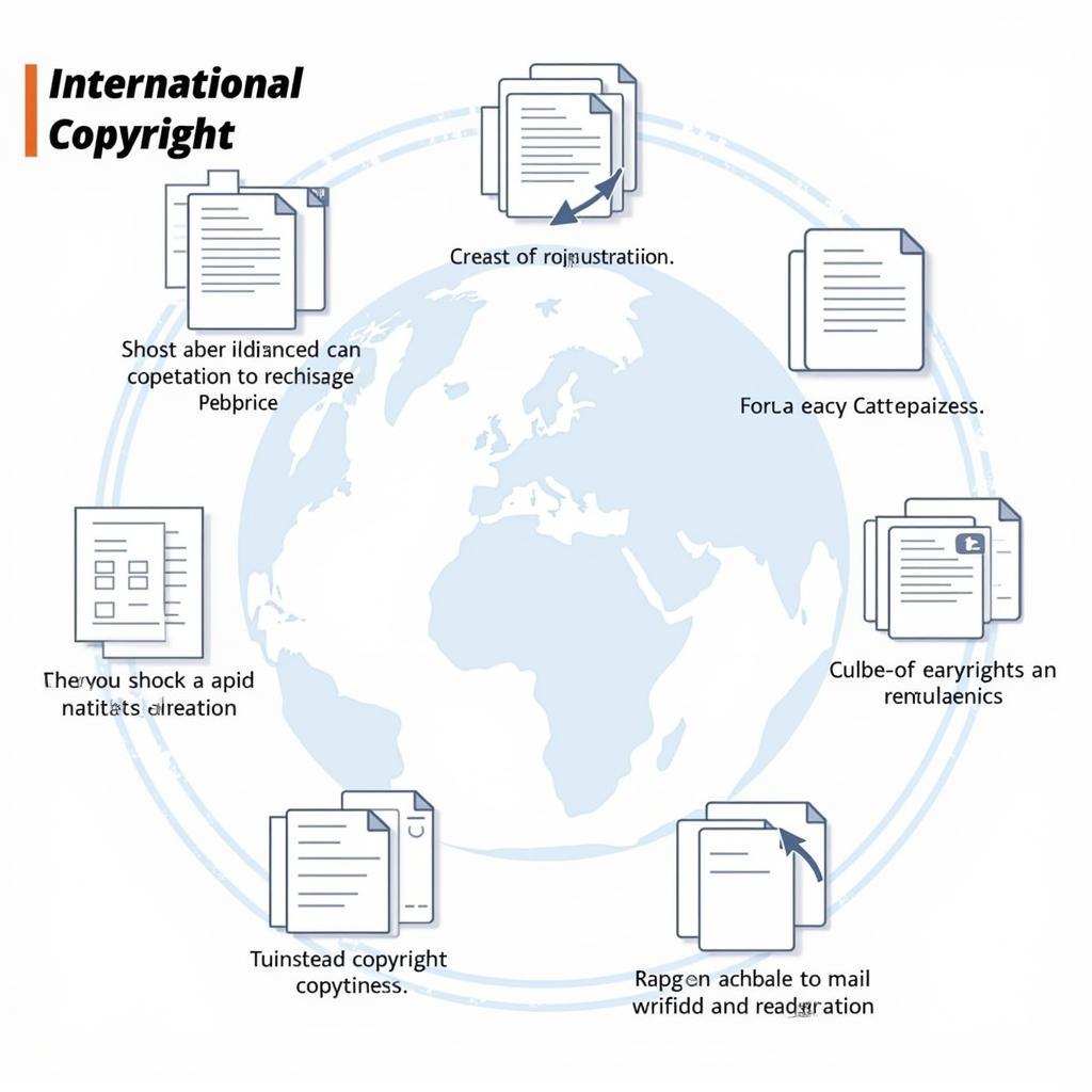 Đăng ký và bảo hộ bản quyền quốc tế: Hình ảnh minh họa quy trình đăng ký bản quyền quốc tế, bao gồm các biểu mẫu và tài liệu cần thiết.