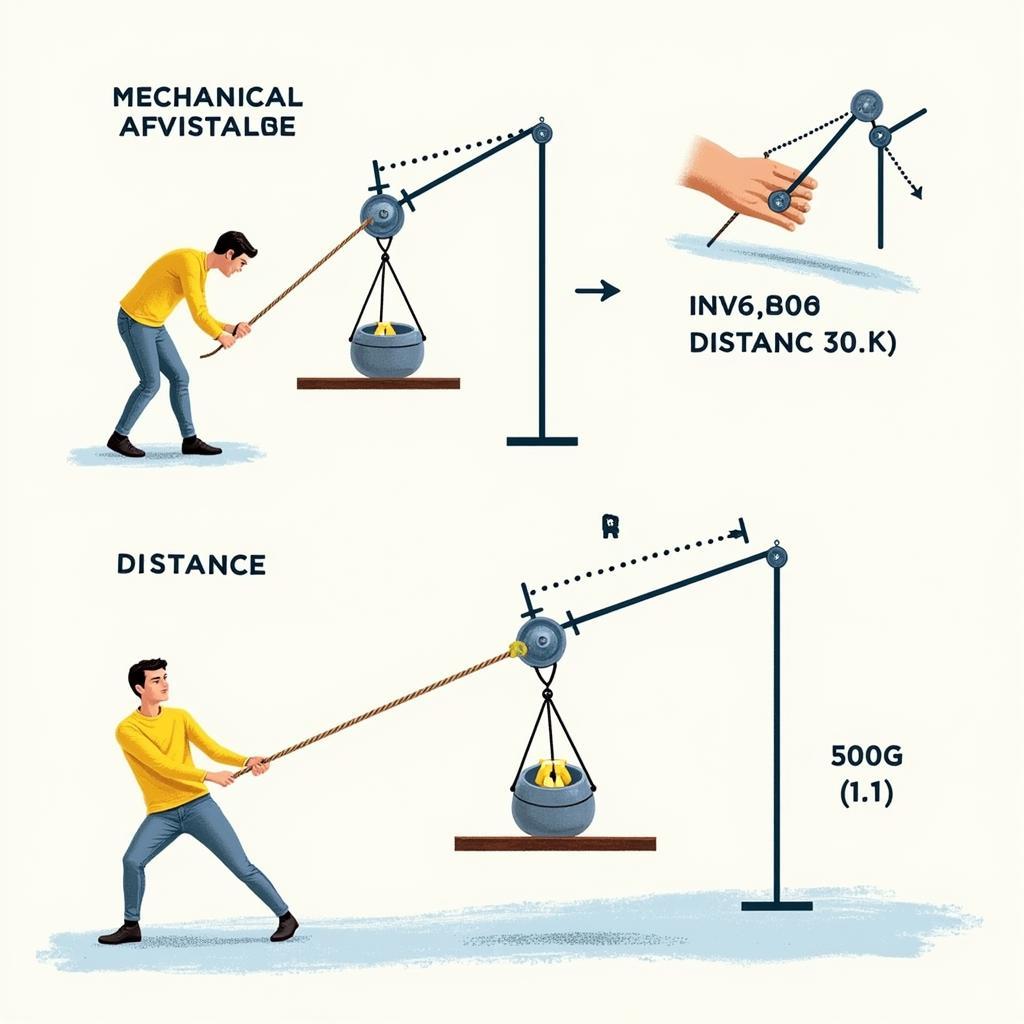 Minh họa Định Luật Về Công với Ròng Rọc