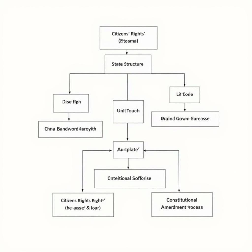 Hệ thống ngành luật hiến pháp Việt Nam: Sơ đồ minh họa cấu trúc và các nhánh của luật hiến pháp, bao gồm quyền và nghĩa vụ công dân, cơ cấu nhà nước, và quy trình lập hiến.