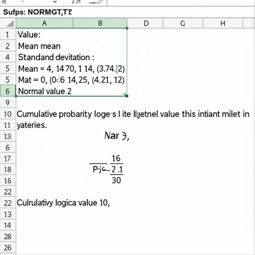 Tính toán phân phối chuẩn trên Excel