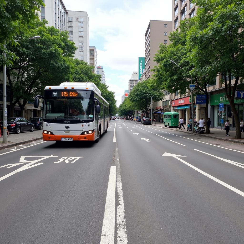 Xe Buýt BRT Hà Nội trên Làn Đường Riêng