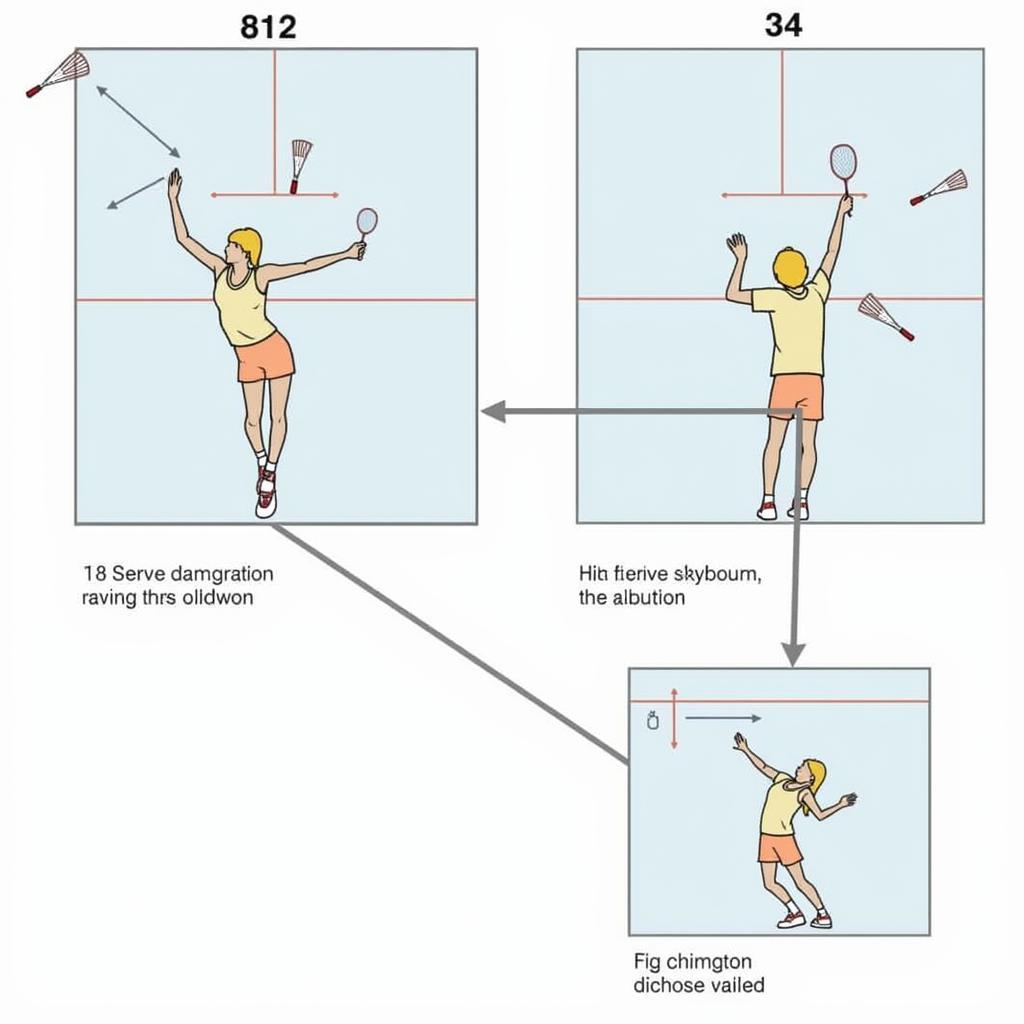 Phát cầu đúng luật trong cầu lông đôi