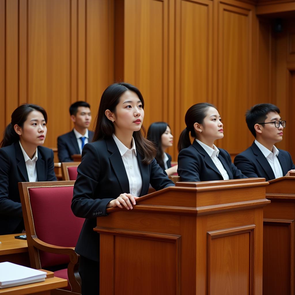 Sinh viên Đại học Luật Huế tham gia moot court