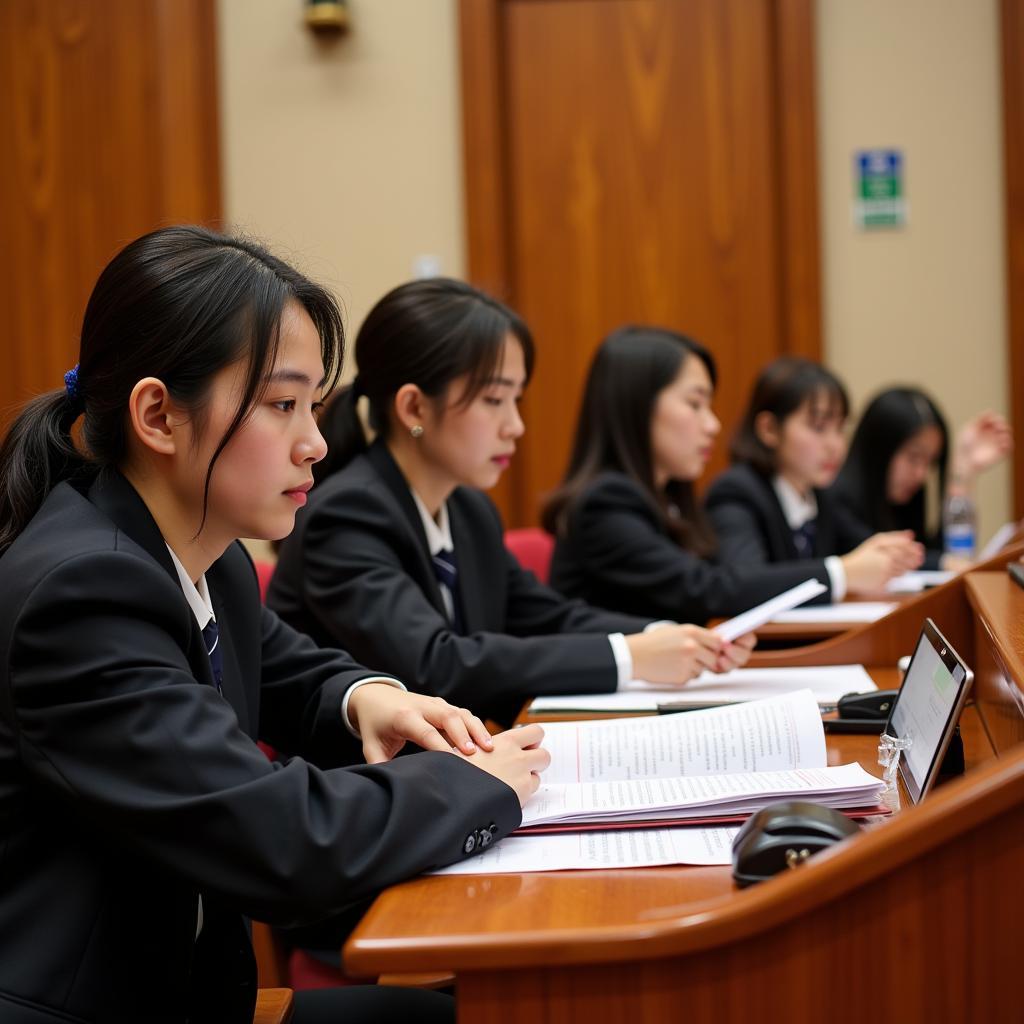 Sinh viên Đại học Luật TP.HCM tham gia Moot Court